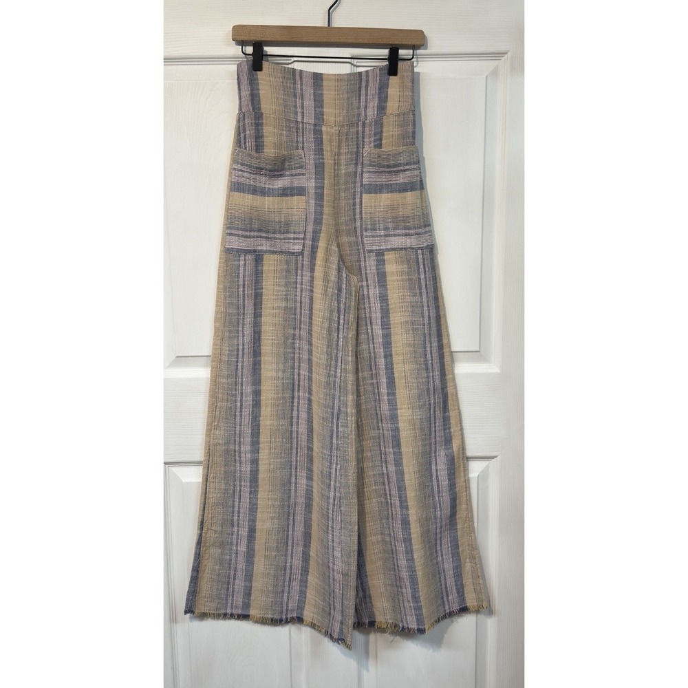 Free People Moonlight Striped Wide Leg Pants Size Small